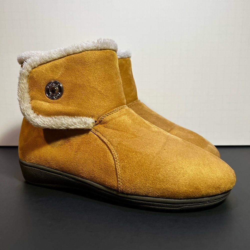 Womens VIONIC Indulge Vanah Tan Orthaheel Suede Boots / Size 5